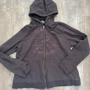 Harley Davidson zip-up hooded sweatshirt